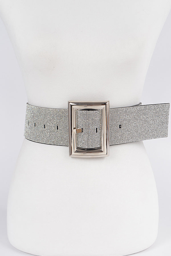Silver Bling Wide Belt