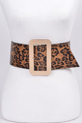 Leopard Gold Buckle Wide Belt